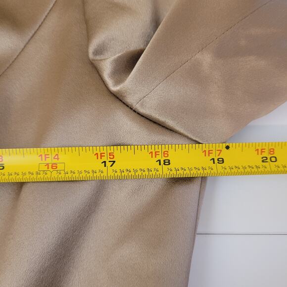 Talbots 100% Silk Caramel Jacket Women’s Size 10 Lightweight Button Front Coat - Picture 9 of 11